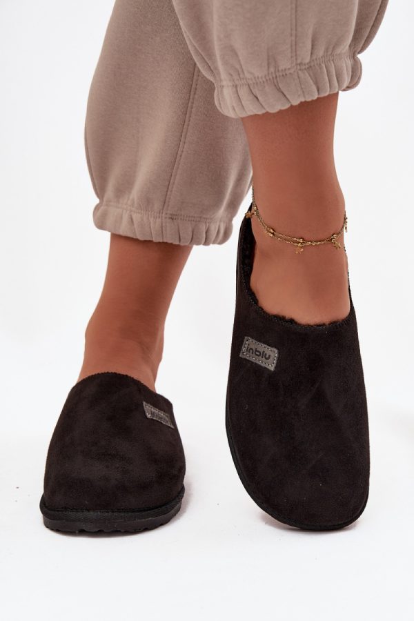 Black Slippers in Slippers For Women with Fabric, Footbed and Sole Height