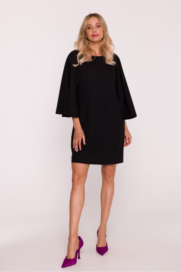 Black Daydress in Day Dresses with Spandex, Polyester and Viscose