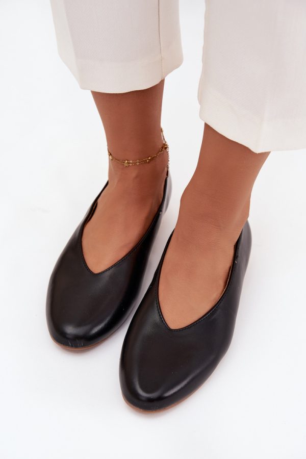 Black Ballet Flats in Ballet Flats, Ballet Pumps For Women with Fabric, Footbed and Heel Height