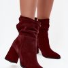 Red Heel Boots in Women`s Ankle Boots & Booties with Fabric, Warmers, Footbed, Upper Height and Heel Height