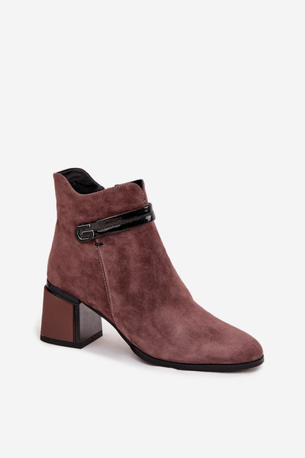 brown Heel boots model 220198 Step in style