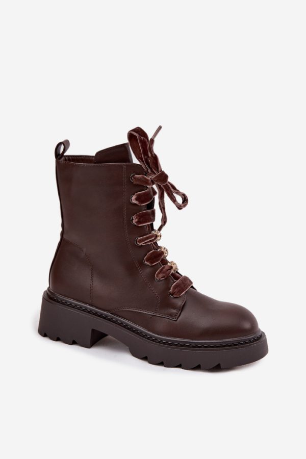 Brown Boots in Women`s Ankle Boots & Booties with Fabric, Warmers, Footbed, Upper Height and Heel Height