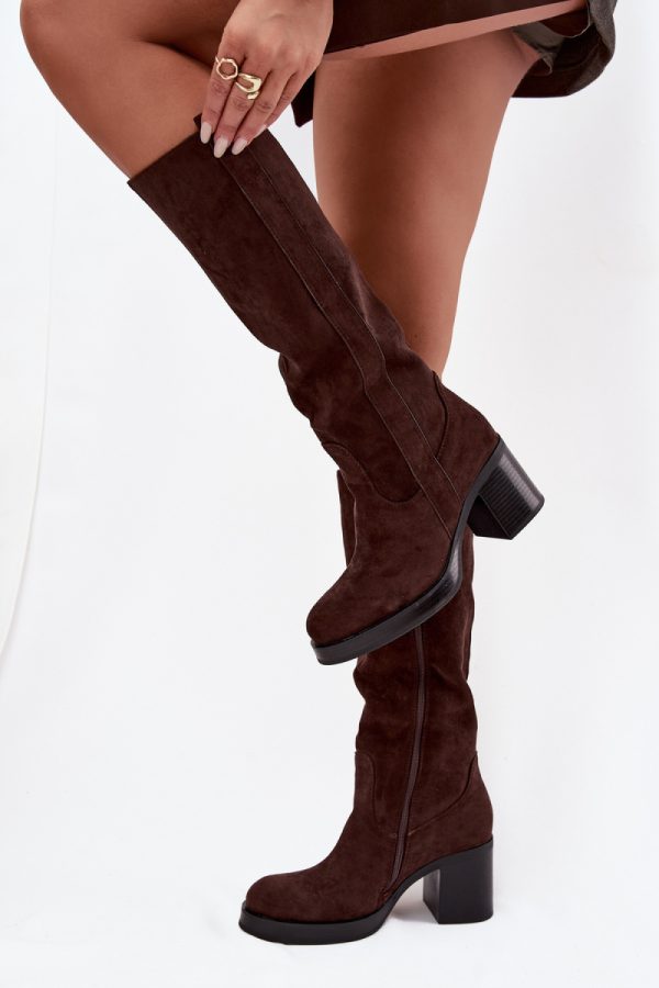 brown Heel boots model 220223 Step in style