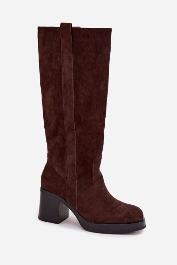 brown Heel boots model 220223 Step in style
