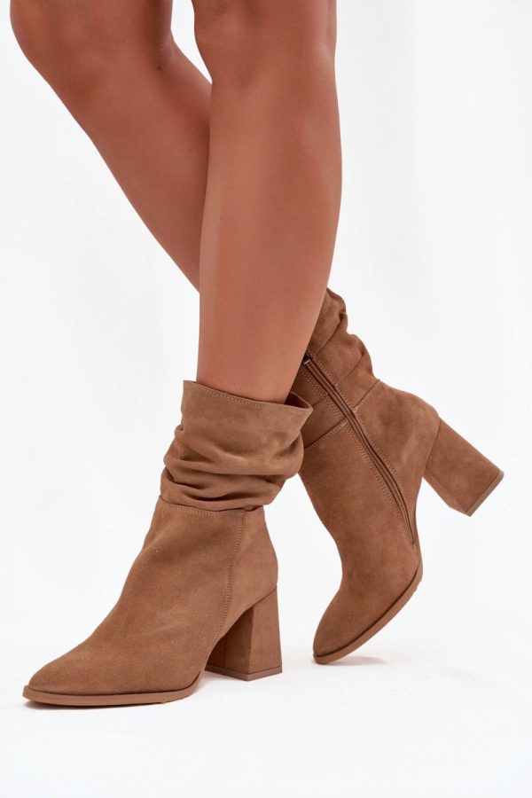 beige Heel boots model 220195 Step in style
