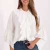 1100103 Beige Long Sleeve Shirt in Shirts For Women with Viscose