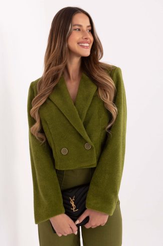 Green Coat in Women`s Coats, Jackets with Polyester