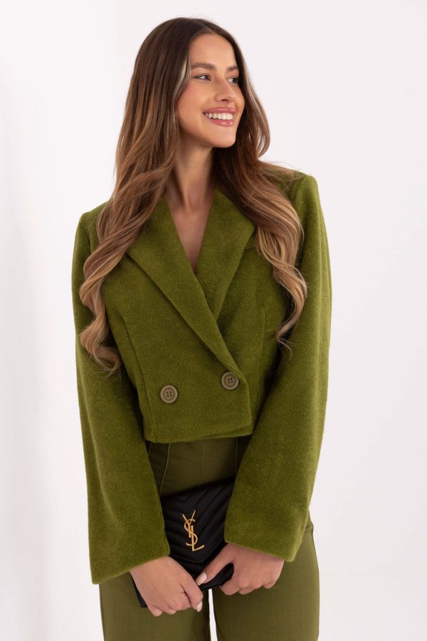 Green Coat in Women`s Coats, Jackets with Polyester