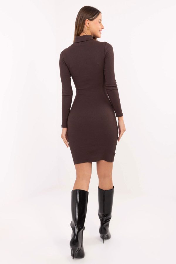 Brown Daydress in Day Dresses with Cotton and Spandex
