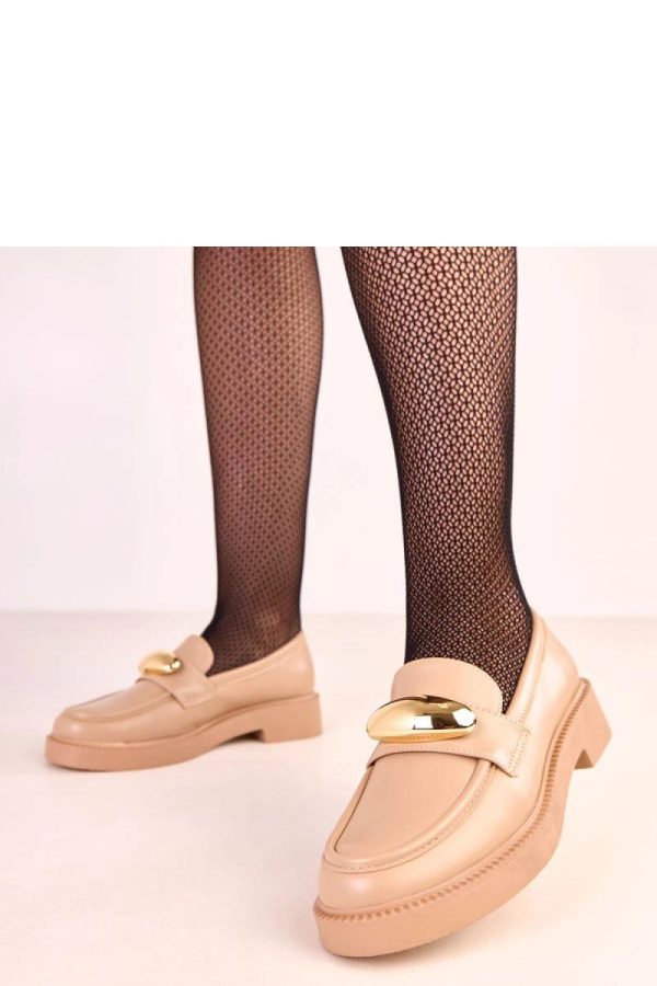 Beige Mocassin in Moccasins, Loafers with Fabric, Footbed and Heel Height