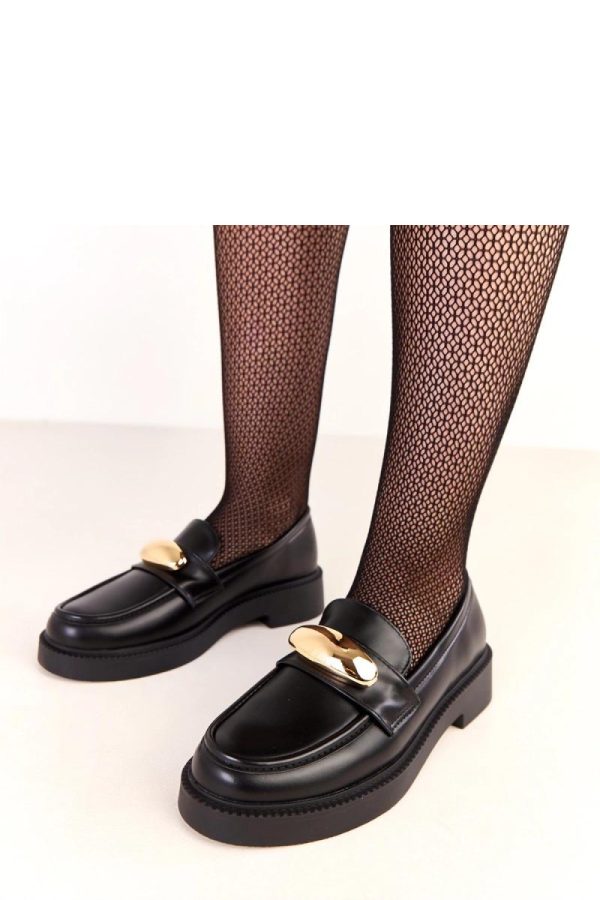 Black Mocassin in Moccasins, Loafers with Fabric, Footbed and Heel Height