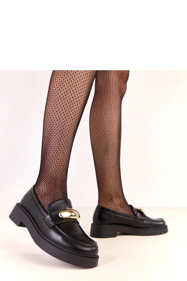 Black Mocassin in Moccasins, Loafers with Fabric, Footbed and Heel Height