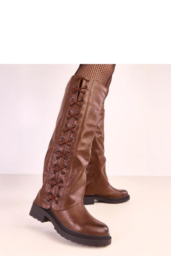 Brown Thigh-Hight Boots...Fabric, Footbed, Upper Height and Heel Height