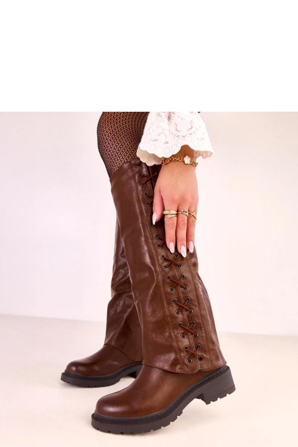 Brown Thigh-Hight Boots...Fabric, Footbed, Upper Height and Heel Height