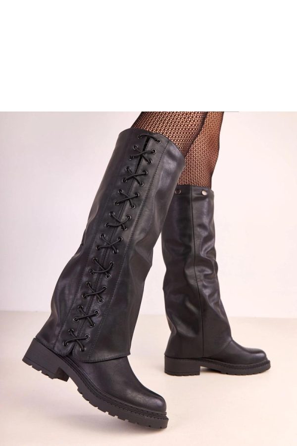 Black Thigh-Hight Boots....Fabric, Footbed, Upper Height and Heel Height