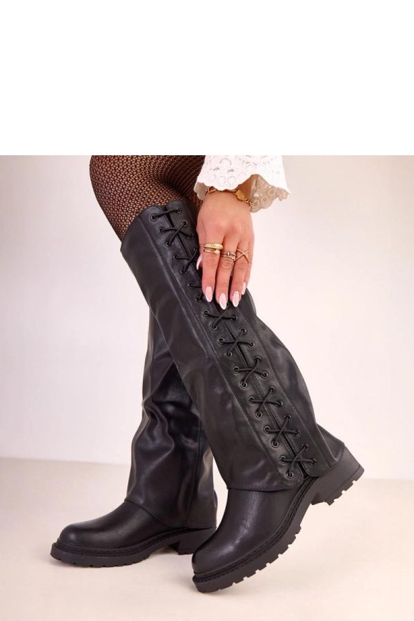 Black Thigh-Hight Boots....Fabric, Footbed, Upper Height and Heel Height
