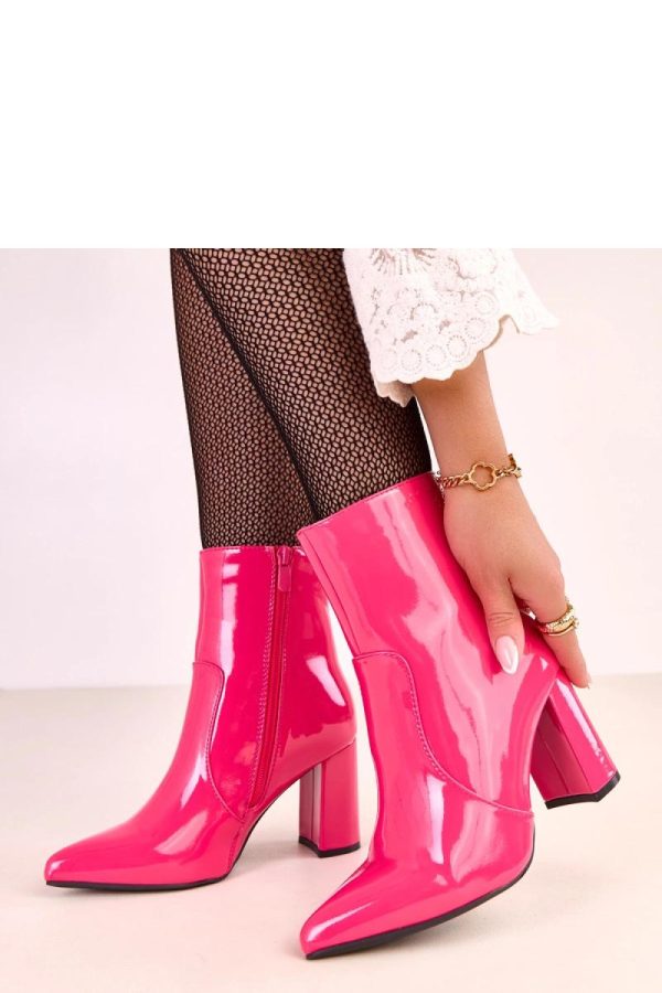 Pink Heel Boots..Fabric, Footbed, Upper Height and Heel Height