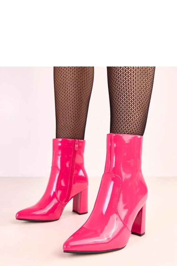 Pink Heel Boots..Fabric, Footbed, Upper Height and Heel Height
