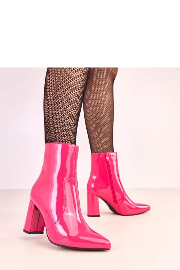 Pink Heel Boots..Fabric, Footbed, Upper Height and Heel Height