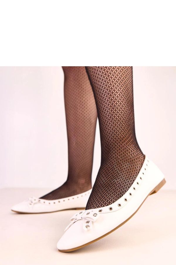 White Ballet Flats....Fabric and Footbed