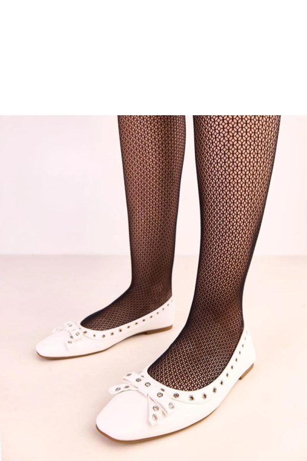 White Ballet Flats....Fabric and Footbed
