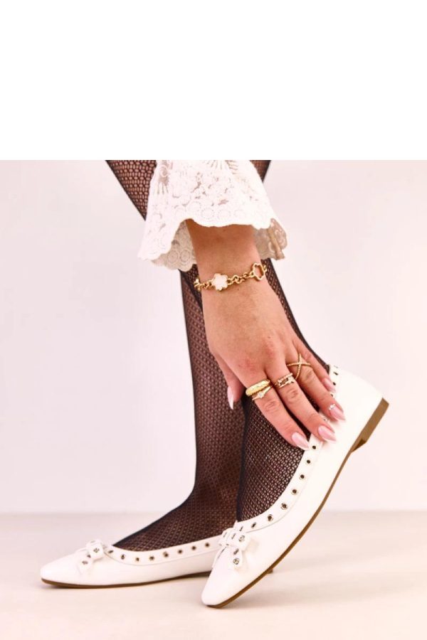 White Ballet Flats....Fabric and Footbed