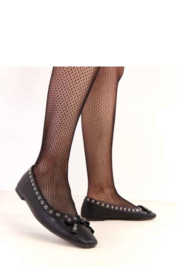 Black Ballet Flats....Fabric and Footbed