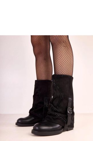 Black Thigh-Hight Boots..Fabric, Footbed, Upper Height and Heel Height