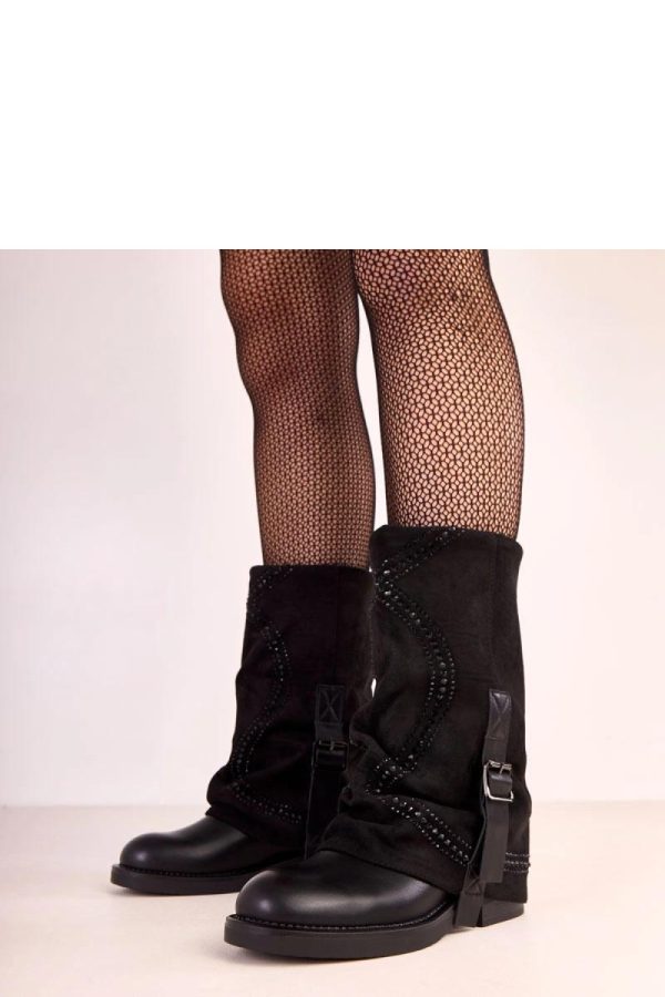 Black Thigh-Hight Boots..Fabric, Footbed, Upper Height and Heel Height