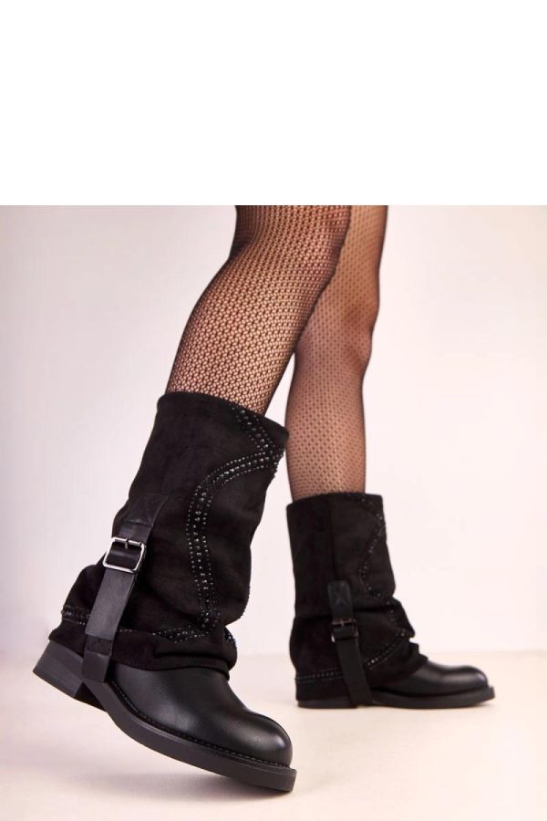 Black Thigh-Hight Boots..Fabric, Footbed, Upper Height and Heel Height