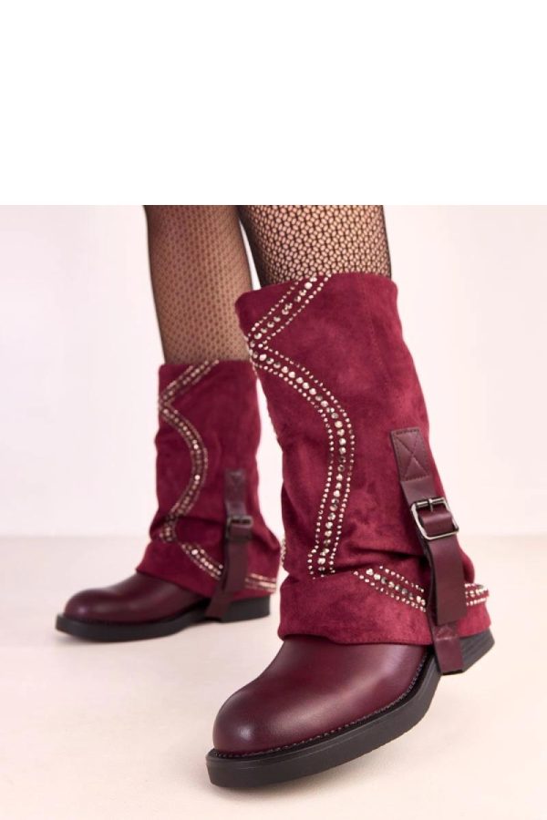 Red Thigh-Hight Boots in Over The Knee High Boots, Thigh High Boots with Fabric, Footbed, Upper Height and Heel Height