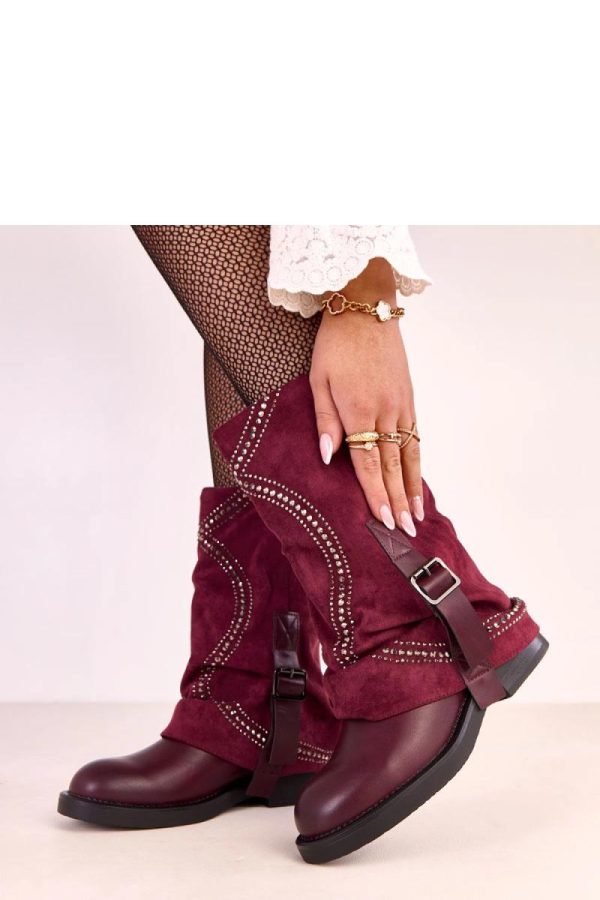 Red Thigh-Hight Boots in Over The Knee High Boots, Thigh High Boots with Fabric, Footbed, Upper Height and Heel Height