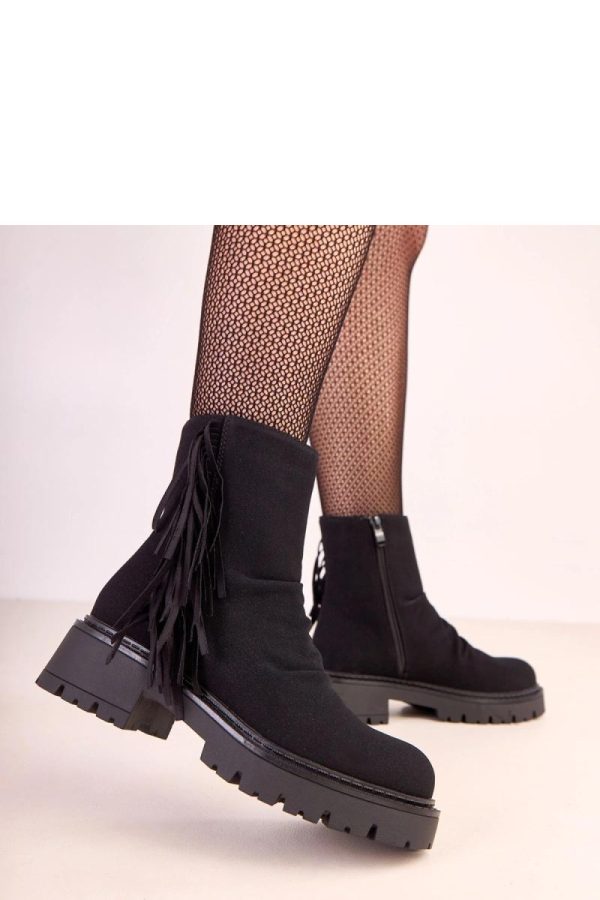 Black Boots in Women`s Ankle Boots & Booties with Fabric, Footbed, Upper Height and Heel Height