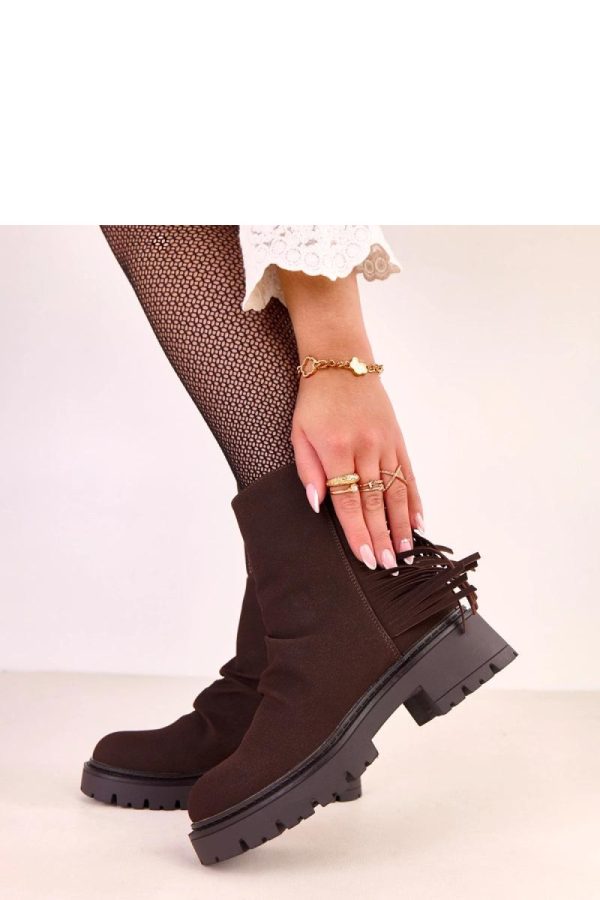 Brown Boots....Fabric, Footbed, Upper Height and Heel Height