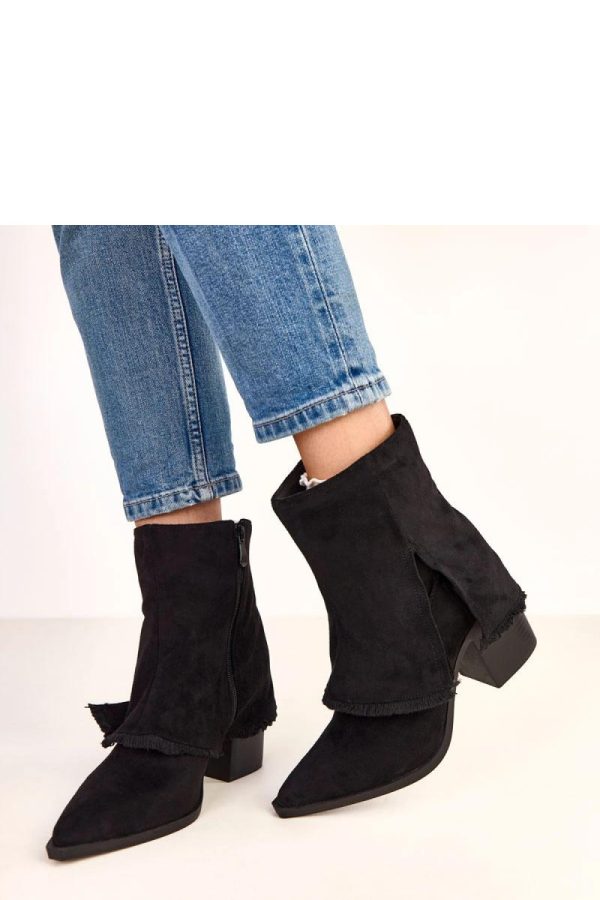 Black Heel Boots...Fabric, Footbed, Upper Height and Heel Height
