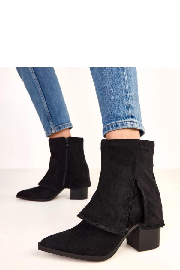 Black Heel Boots...Fabric, Footbed, Upper Height and Heel Height
