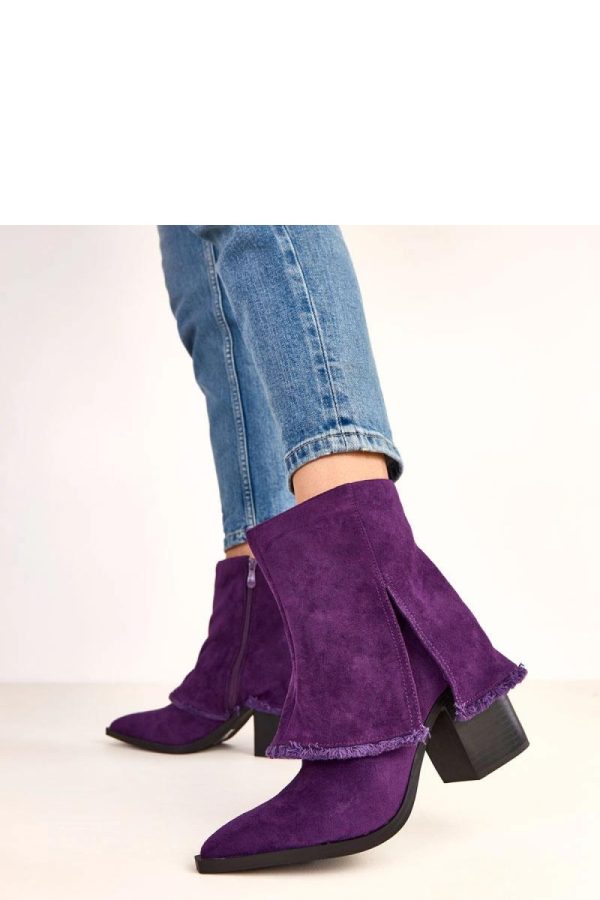 Violet Heel Boots...Fabric, Footbed, Upper Height and Heel Height