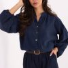 1100254 navy blue Blouse model 220276 Italy Moda