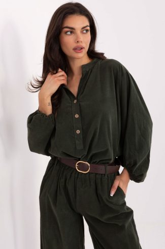 Green Blouse in Women`s Blouses, Tunics with Polyester