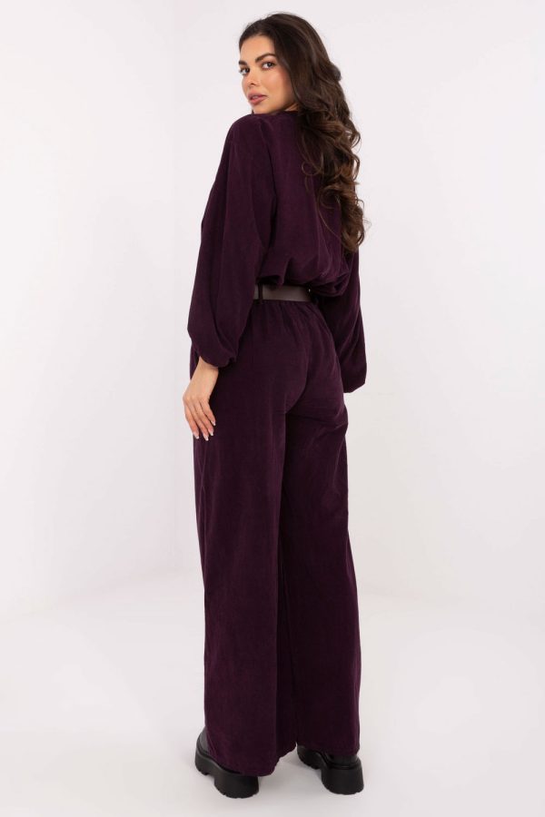 Violet Corduroy Trousers in Pants, Trousers, Shorts with Polyester