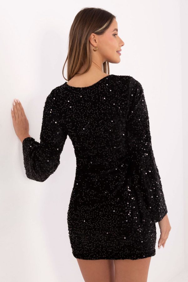Black Short Dress in Evening Dresses with Polyester and Viscose