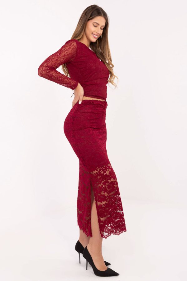 red Lace skirt model 220326 Italy Moda