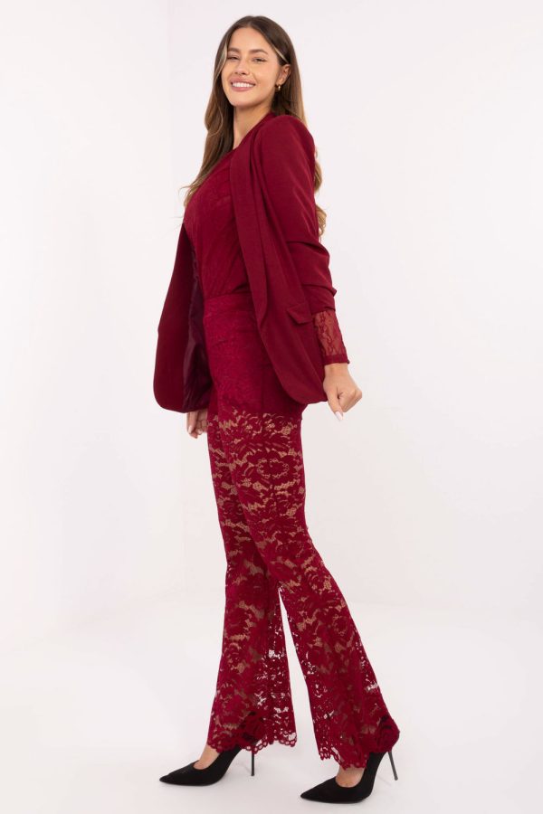 red Lace pants model 220327 Italy Moda