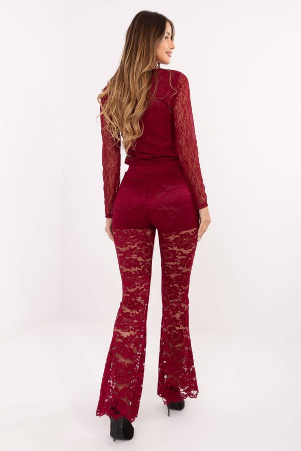 red Lace pants model 220327 Italy Moda