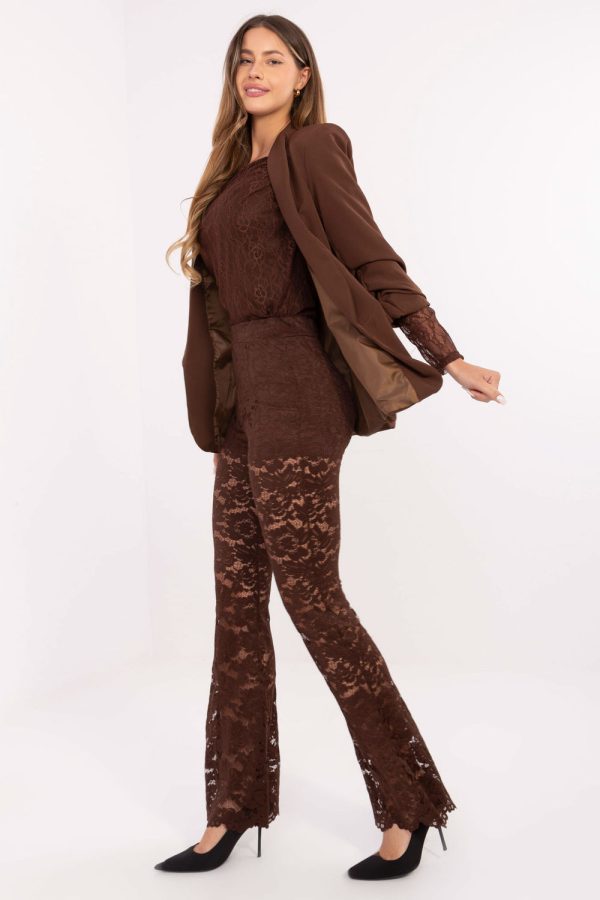 brown Lace pants model 220329 Italy Moda