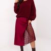 Red Lace Skirt in Skirts with Spandex and Polyester