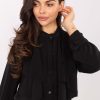 Black Long Sleeve Shirt in Shirts For Women with Polyester and Viscose