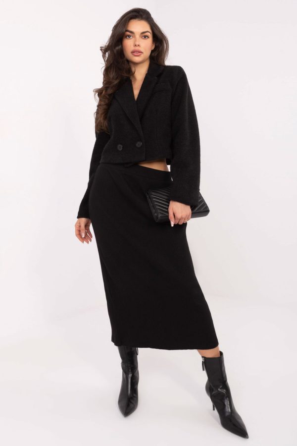 Black Coat in Women`s Coats, Jackets with Polyester