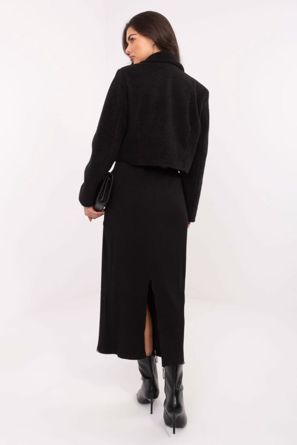 Black Coat in Women`s Coats, Jackets with Polyester