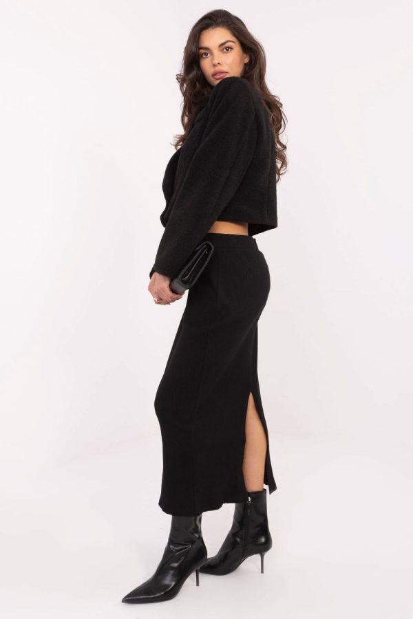 Black Coat in Women`s Coats, Jackets with Polyester